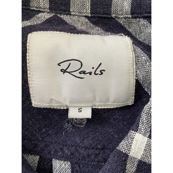 Rails Top Shirt Plaid Button Down Linen Blend Charli - Picture 10 of 12